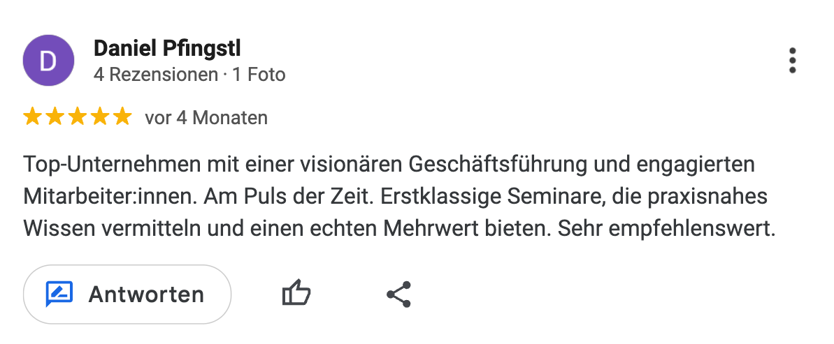 Bewertung Pfingstl